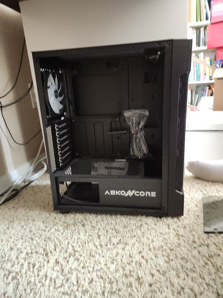 ATX Mid-Tower Gaming PC Case ABKONCORE T250X with 4Pre-Installed 120mm LED Fans, Two Side Tempered Glass, Front Mesh Design, USB 3.0 I/O Port, Magnet 