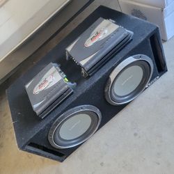 2 Amps 2 Subs And Box.