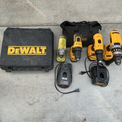DeWALT Drills 3 And RYOB 1 Drill Read Description 