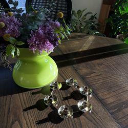 vintage brass round floral candle ring