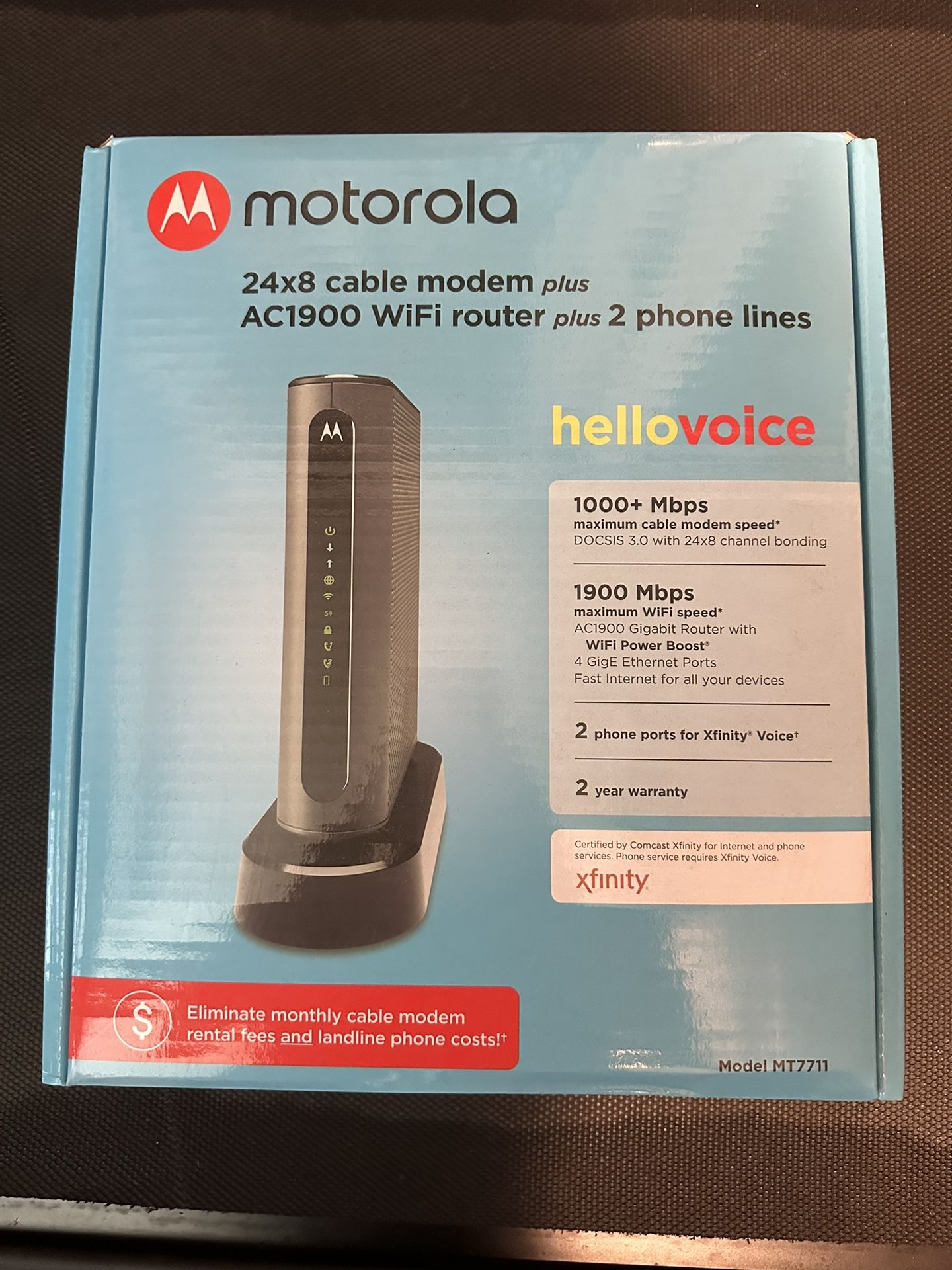 Motorola Modem/WiFi Router Plus 2 Phone Lines