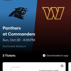 2. Commanders /panthers Tickets