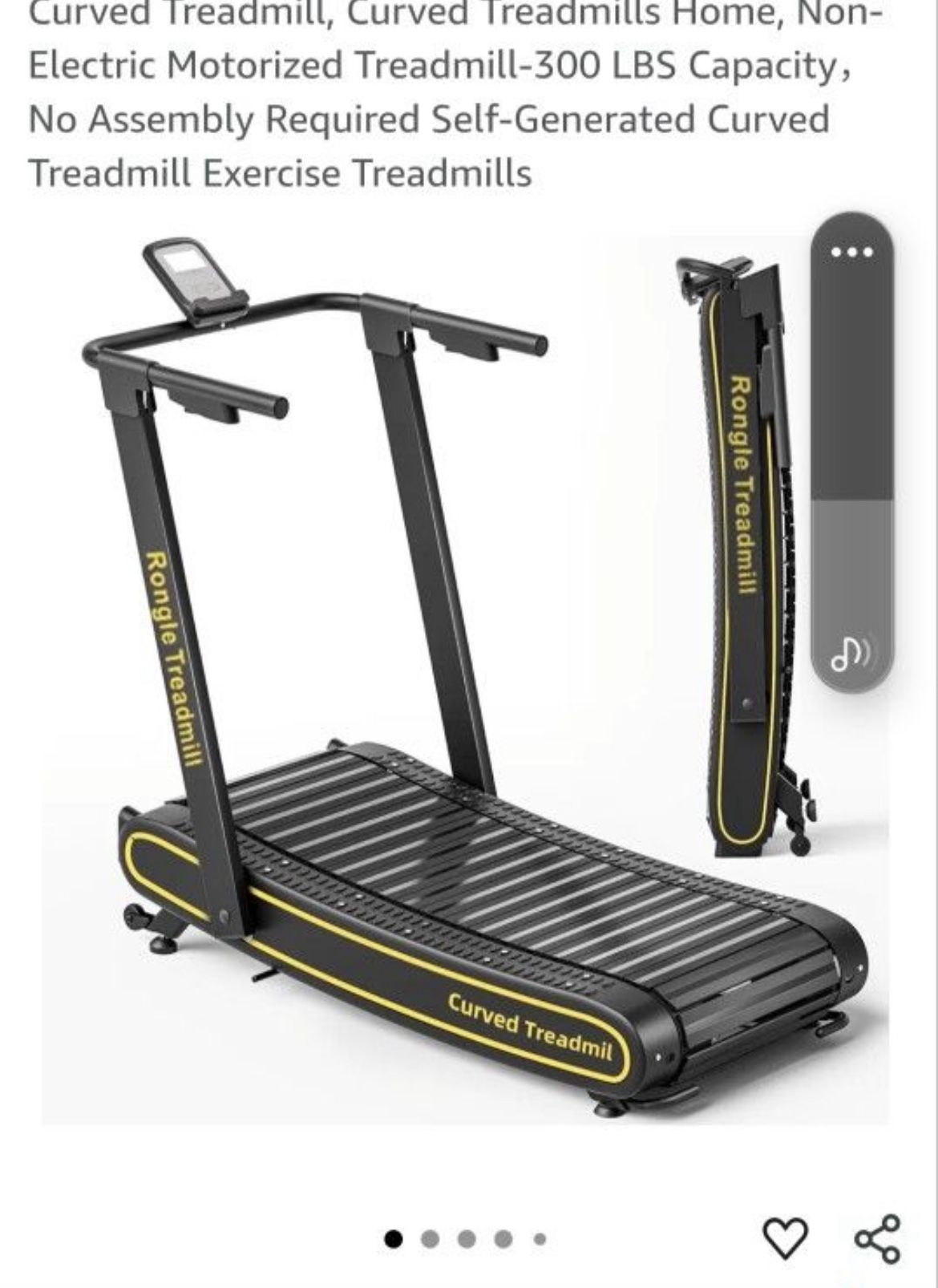Curved Treadmill, Curved Treadmills Home, Non-Electric Motorized Treadmill-300 LBS Capacity，No Assembly Required Self-Generated Curved Treadmill Exerc