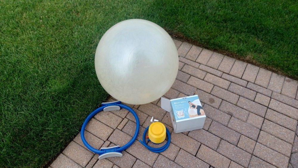 Exercise Ball With Pump and Pilates Ring 