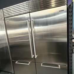 Sub Zero Stainless Steel built In 60” Refrigerator Bottom Freezer Set 