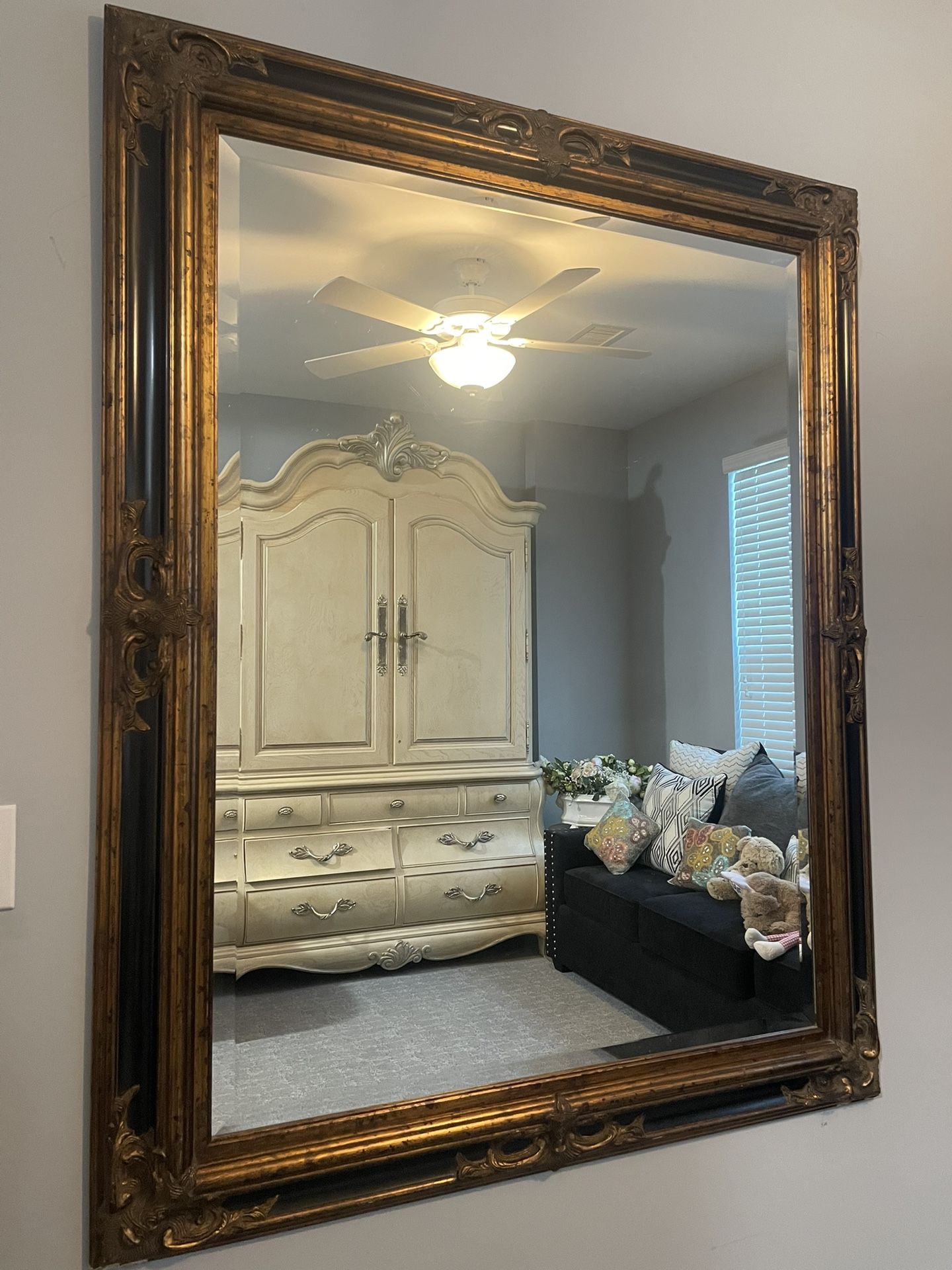 Wood Framed Antique Mirror