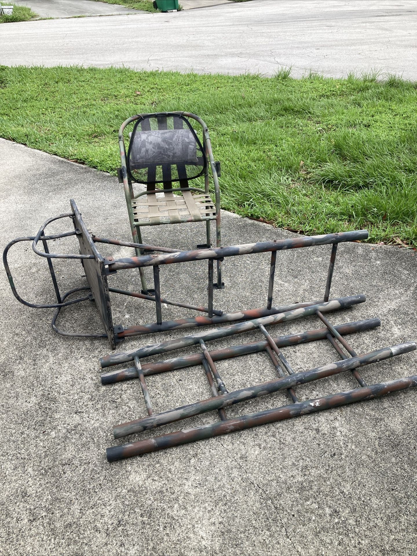 12’ Aluminum Ladder Platform Hunting Tree Stand Deer