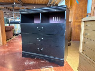 Black Tallboy Dresser and Media Center
