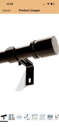 Curtain Rods for Windows 16 to 88 Inches Adjustable Length 1 Inch Diameter Window Curtain Rod with Aluminium End Cap, Antique Bronze