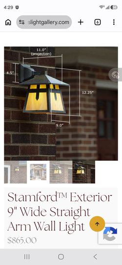 Stamford™™ Exterior 9" Wide Straight Arm Wall Light (2pcs)