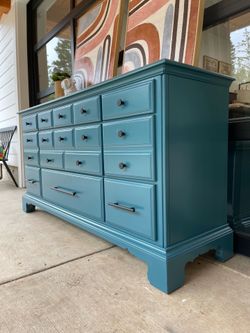 Turquoise made in the USA dresser