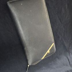 Fendi Long Wallet Black Gold Men's Round Zipper Fokur Multicase 12× 20.5× 2.5cm