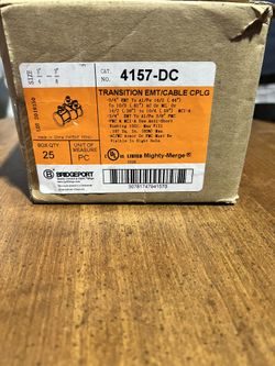 Bridgeport 4157-DC 3/4" to 3/8" Transition Coupling, EMT to Duplex AC/MC, Die Cast
