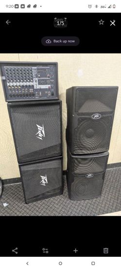 Yamaha emx-512sc mixer 4 Peavey speakers with cords