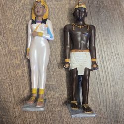 Ancient Egyptian Pharoahs Figurine Set with Hieroglyphics