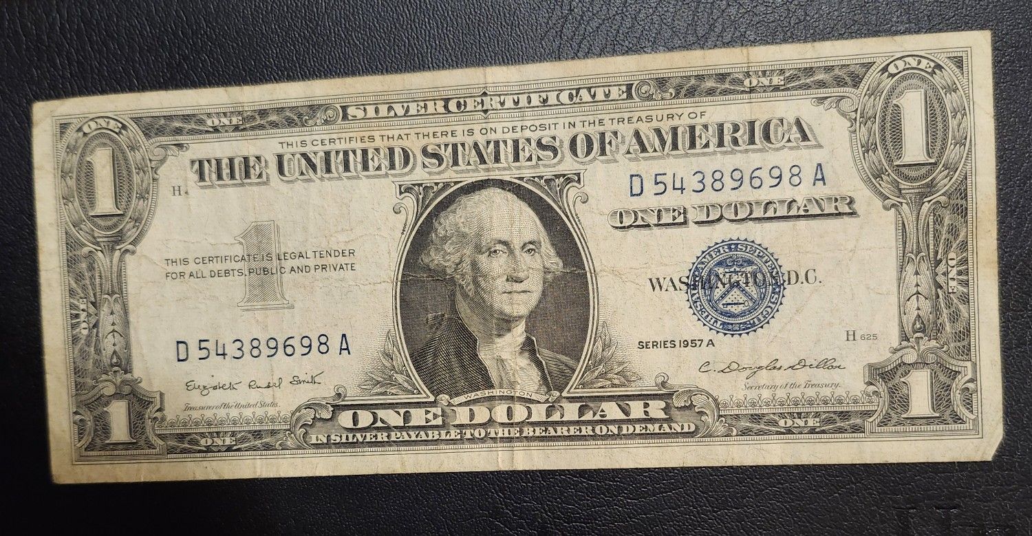 $1 1957A Silver Certificate Fancy Serial Number Blue Seal