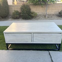 White Wood Grained Coffee Table