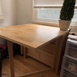 IKEA NORDEN Solid Birch Drop-Leaf Table – Great Condition