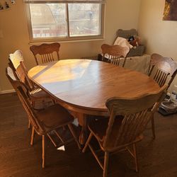 Solid Oak Dining Set for 6 OBO