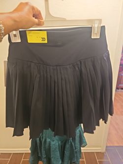 Black Pleated Mini Skirt