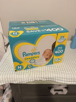 Box of newborn diapers