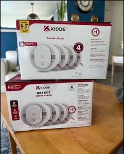Kidde 4 pack detect smoke alarm, $90 each box / detector de humo $90 cada caja