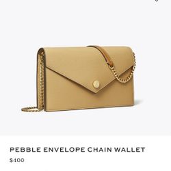 BRAND NEW! Tory Burch Pebble  Chain Wallet