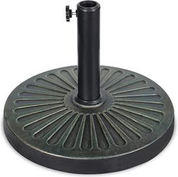18 inch 22 lb umbrella base resin terrace umbrella stand heavy duty outdoor market umbrella life base stand for 1.49" or 1.89" diameter umbrella pole-