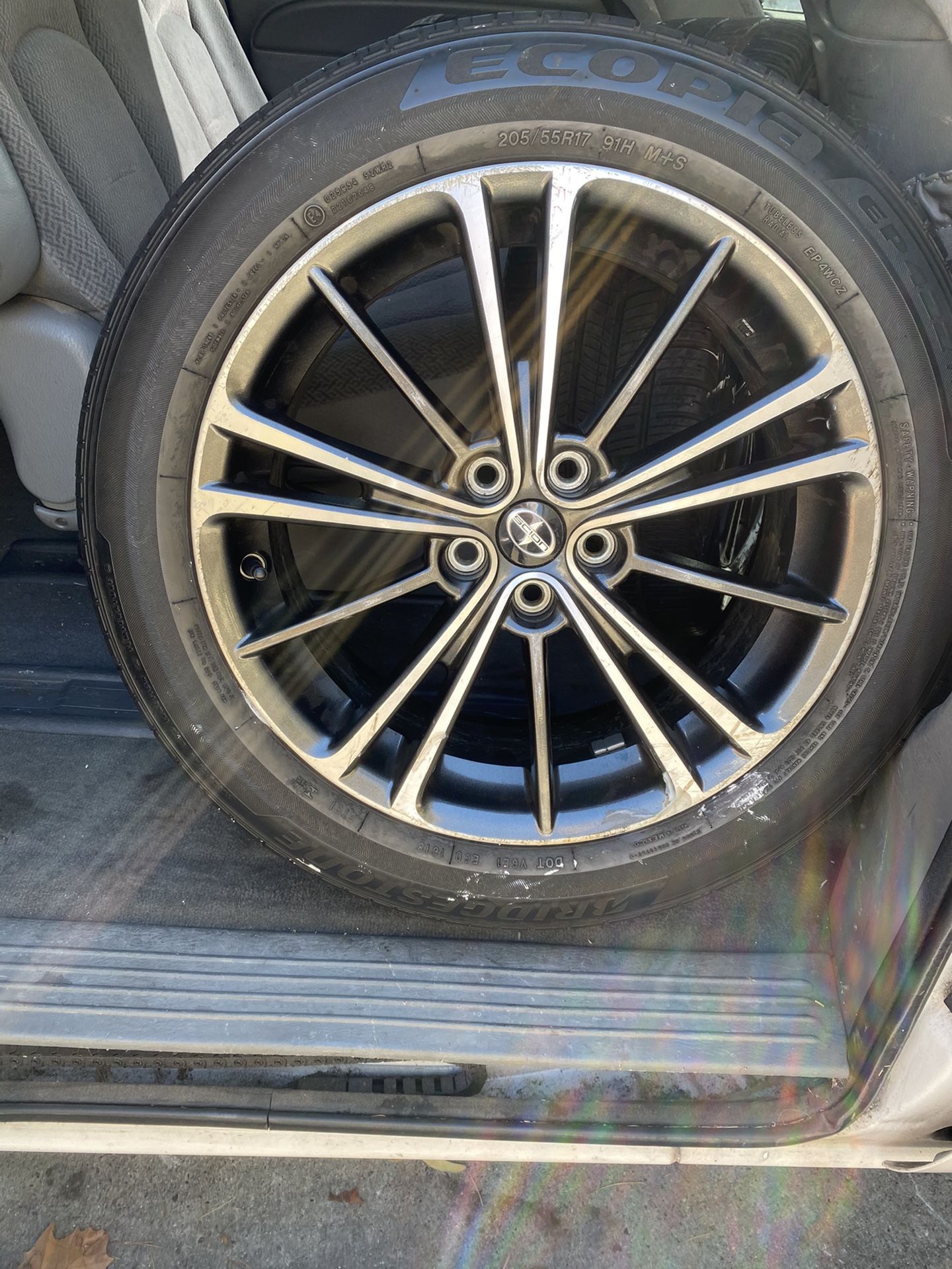 18” Scion Rims Used Tires & New Black Lug Nuts