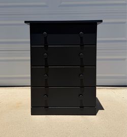 4 Drawer Solid Pine Wood Dresser / Color: Grey / Great For A Closet