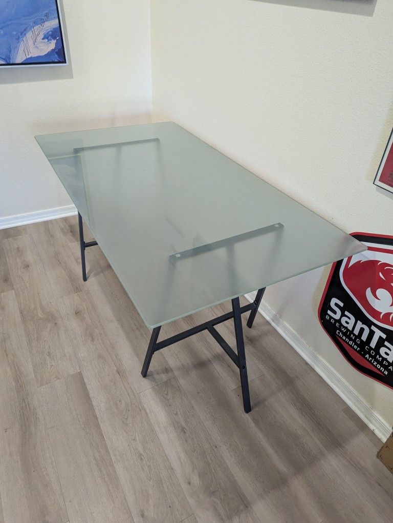 Thick Frosted Glass Desk/Table