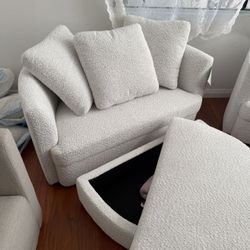 Accent Chair With Storage Ottoman