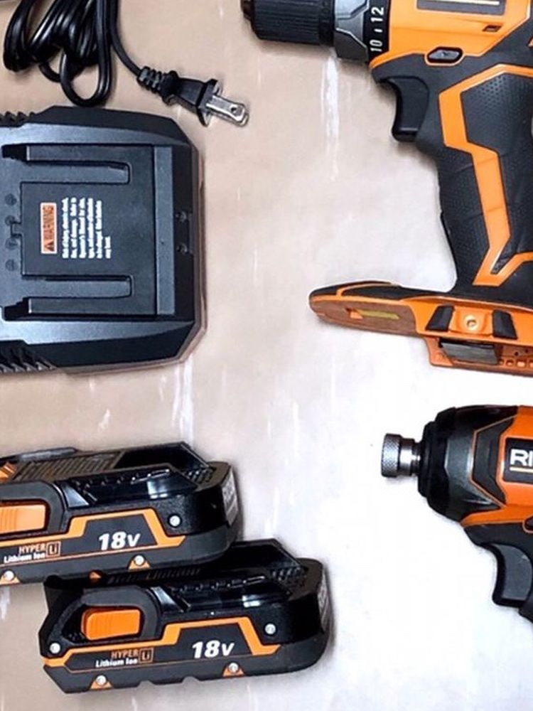 Impact Driver and Power Drill - Ridgid 18V with Batteries And Charger