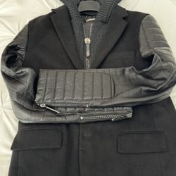 Philipp Plein Wool & Leather Jacket / Blazer Size M/L