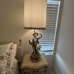 Italian Capodimonte Figural Lamps x2