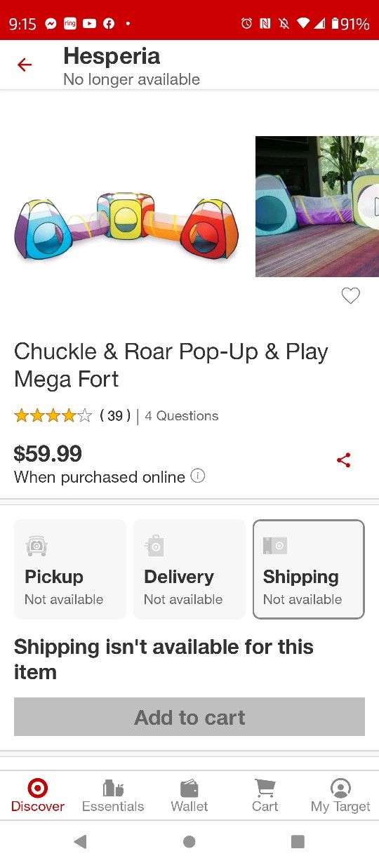 New Pop Up And Play Mega Fort $30 for Sale in Victorville, CA - OfferUp