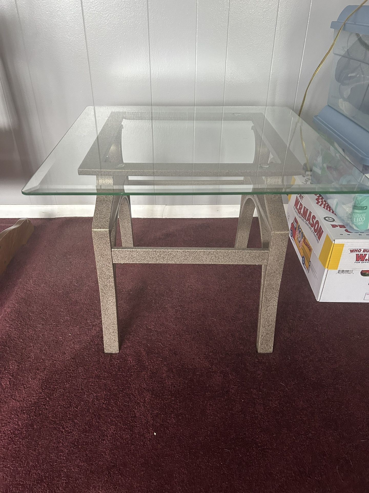 Living Room Glass Top Table Set