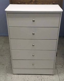 5 drawer white