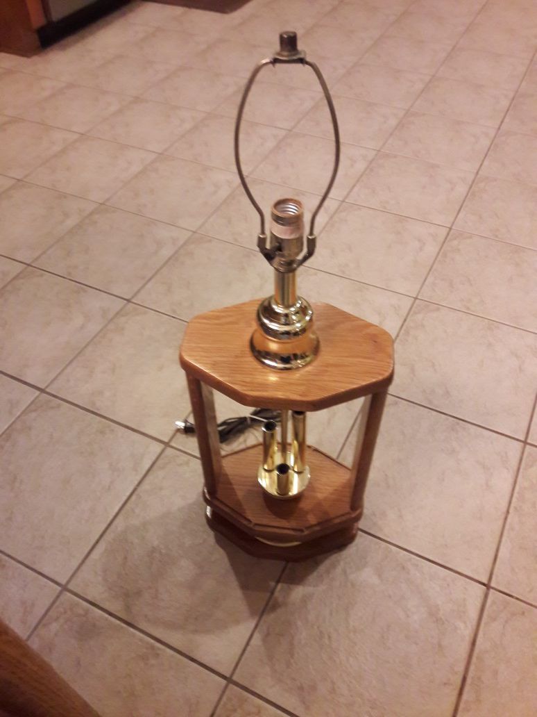 Gorgeous Solid Wood and Brass Lamp
