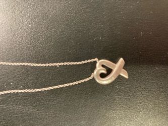 Sterling silver Elsa peretti heart necklace