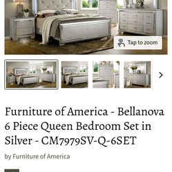 Bellanova 6 Piece Queen Bedroom Set  - CM7979SV-Q-6SET