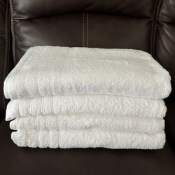 Tens Towels – 100% Cotton White Bath Towels (Set of 4)