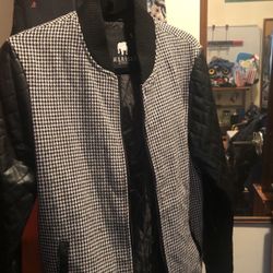 American Stitch Houndstooth Size Small Jacket Small Vegan Leather  