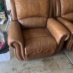 Recliner Couch And Recliner Chair (Leather)