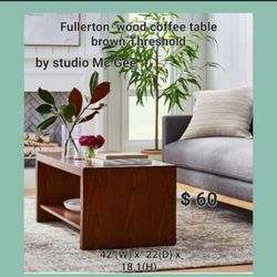 Brand New Threshold Designed Studio Mc Gee Fullerton Wood Coffee Table Brow