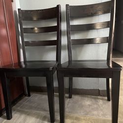 Black Wood Chair Set Of 2