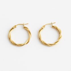 Classic Twist Gold-Plated Hoop Earrings