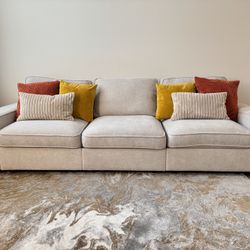 Modern 3-Seater Storage Sofa with USB Ports – 100” Wide