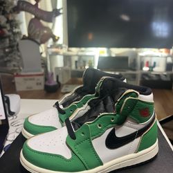Nike Air Jordan 1 High OG TD Lucky Green PS CU0450-300 Kids Size 9C