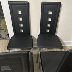 Set of 4 Dinning Leather Chairs